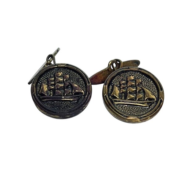 Lot Of 3 Vintage Gold Tone Cufflinks (6068) - Picture 2 of 8